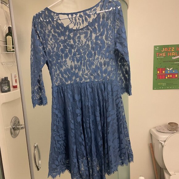 Free People mini dress in powder blue - Picture 2 of 6